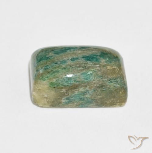Amazzonite Verde medio naturale da 12.42 ct, Cuscino, Opaco