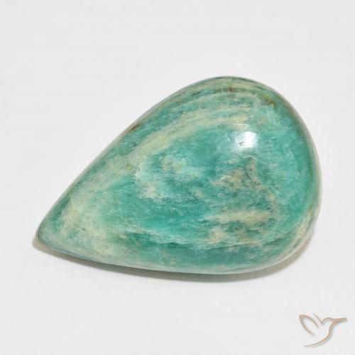 Amazzonite Verde medio naturale da 32.76 ct, Forma a pera, Opaco