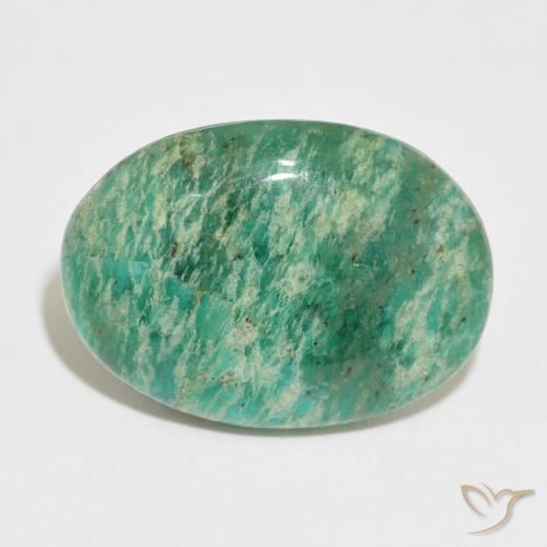 28.25ct Naturale Verde medio Amazzonite, Ovale, Opaco