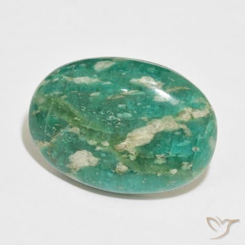 Amazzonite Verde scuro naturale da 35.84 ct, Ovale, Opaco