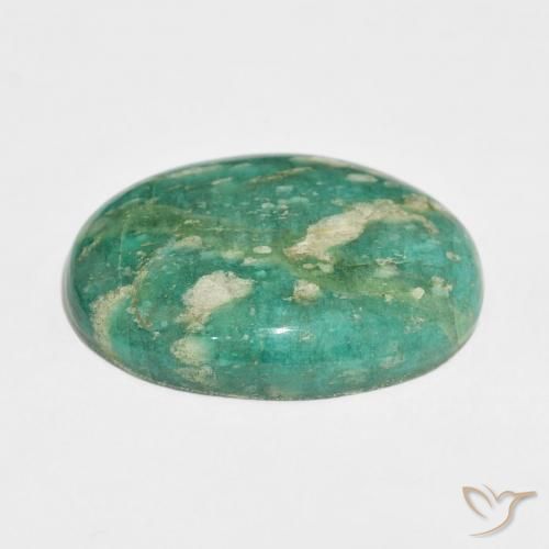 Amazzonite Verde scuro naturale da 35.84 ct, Ovale, Opaco