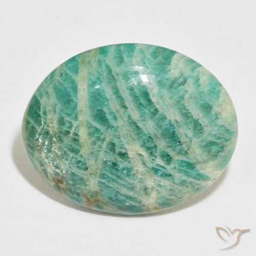 41.53ct Naturale Verde multicolore Amazzonite, Ovale, Opaco
