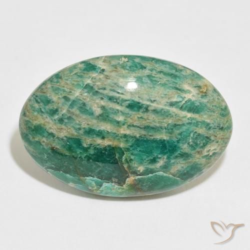 46.30ct Naturale Verde multicolore Amazzonite, Ovale, Opaco