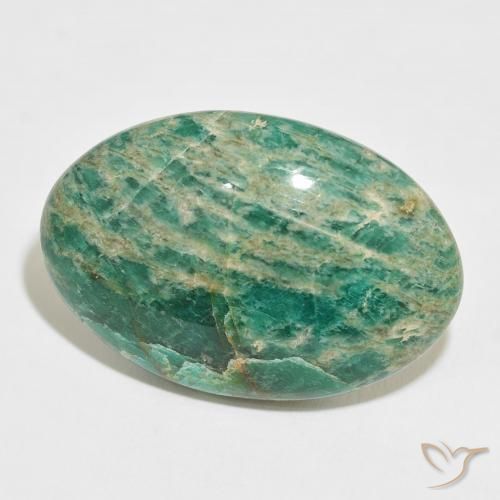 Amazzonite Verde multicolore naturale da 46.30 ct, Ovale, Opaco
