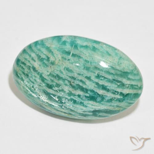 Amazzonite Verde medio naturale da 72.97 ct, Ovale, Opaco