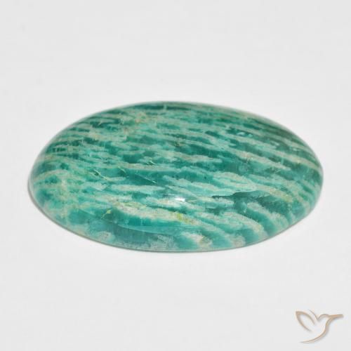 Amazzonite Verde medio naturale da 72.97 ct, Ovale, Opaco
