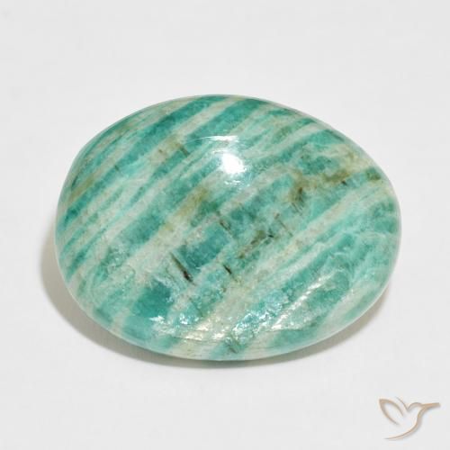 34.84ct Naturale Verde multicolore Amazzonite, Ovale, Opaco