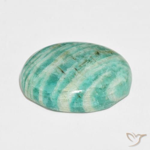 Amazzonite Verde multicolore naturale da 34.84 ct, Ovale, Opaco
