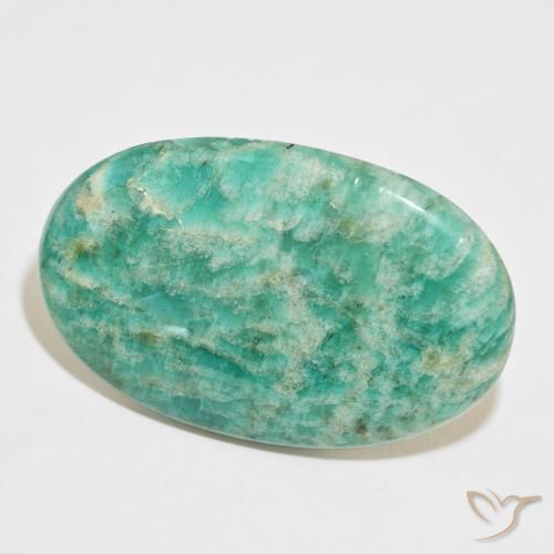 Amazzonite Verde multicolore naturale da 61.95 ct, Ovale, Opaco
