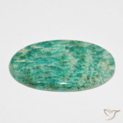 Amazzonite Verde multicolore naturale da 61.95 ct, Ovale, Opaco