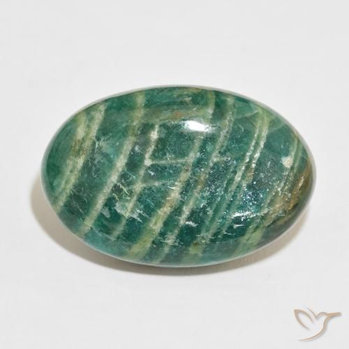 57.90ct Naturale Verde scuro Amazzonite, Ovale, Opaco