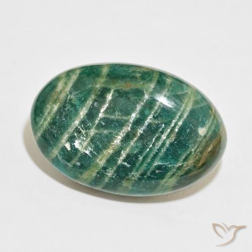 Amazzonite Verde scuro naturale da 57.90 ct, Ovale, Opaco