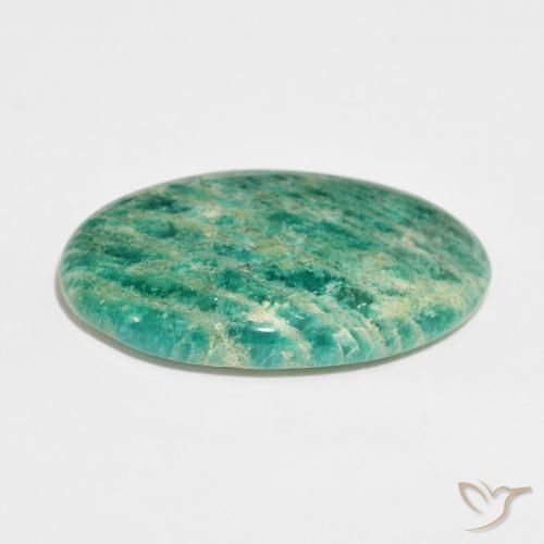 Amazzonite Verde scuro naturale da 30.25 ct, Ovale, Opaco