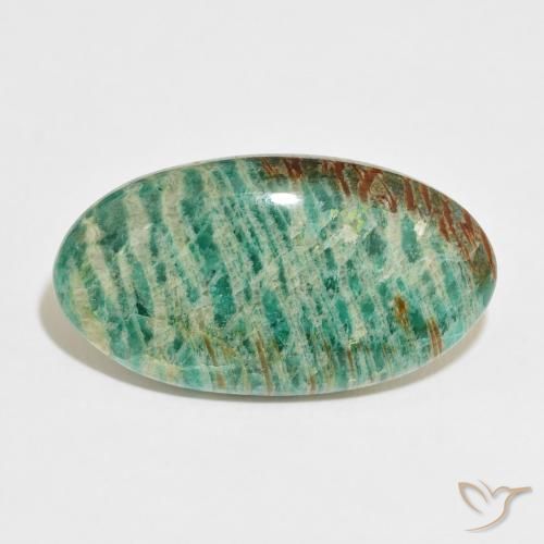 36.78ct Naturale Verde multicolore Amazzonite, Ovale, Opaco