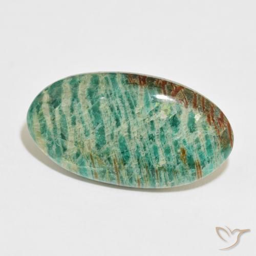 Amazzonite Verde multicolore naturale da 36.78 ct, Ovale, Opaco