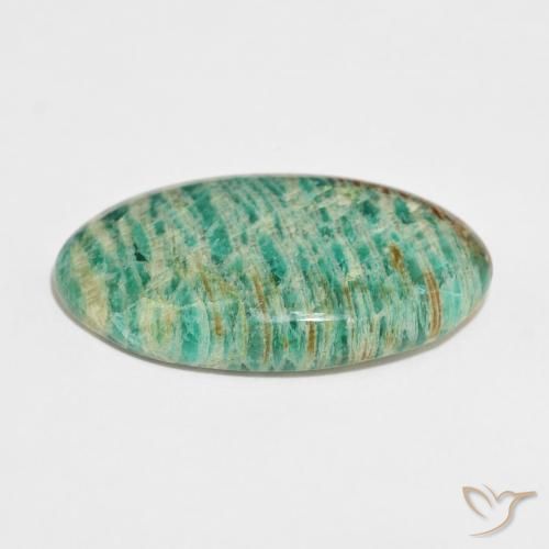 Amazzonite Verde multicolore naturale da 36.78 ct, Ovale, Opaco