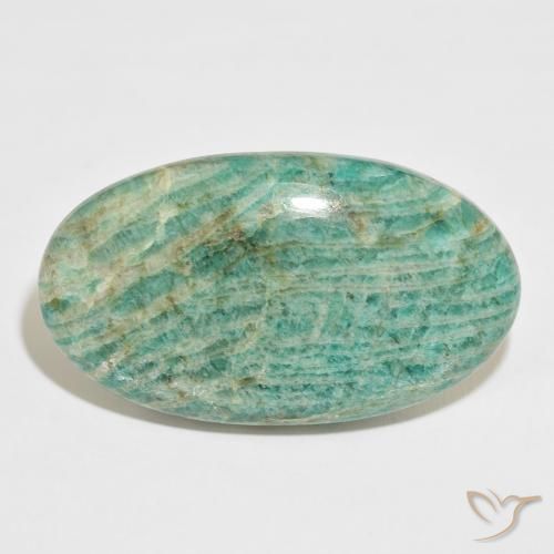 Amazzonite Verde medio naturale da 92.44 ct, Ovale, Opaco