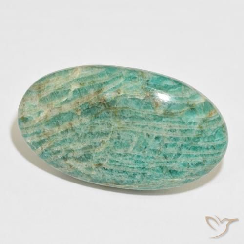 Amazzonite Verde medio naturale da 92.44 ct, Ovale, Opaco