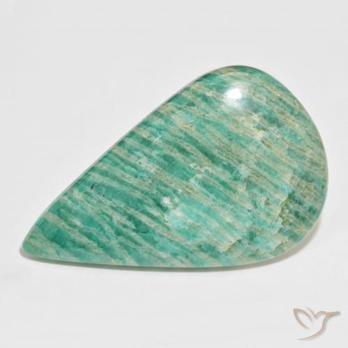 104.76ct Naturale Verde multicolore Amazzonite, Forma a pera, Opaco