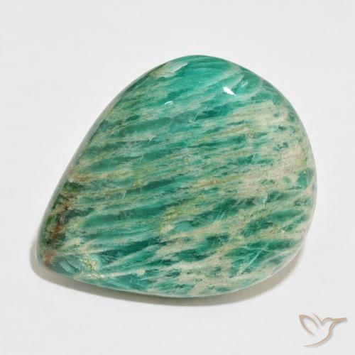46.56ct Naturale Verde medio Amazzonite, Forma a pera, Opaco