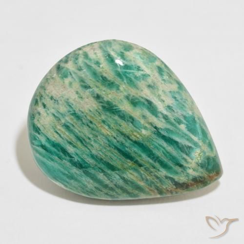Amazzonite Verde medio naturale da 46.56 ct, Forma a pera, Opaco