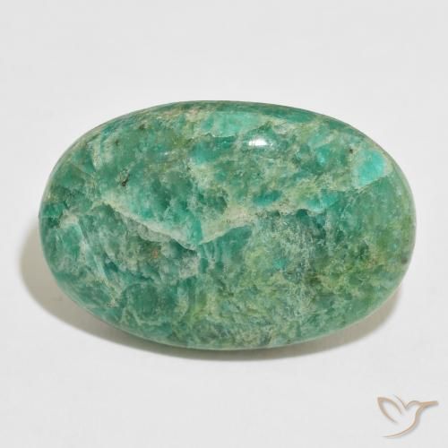 47.77ct Naturale Verde freddo Amazzonite, Ovale, Opaco