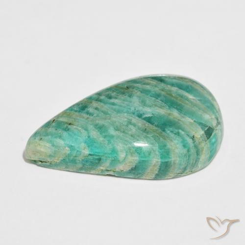 Amazzonite Verde Pino naturale da 49.01 ct, Forma a pera, Opaco