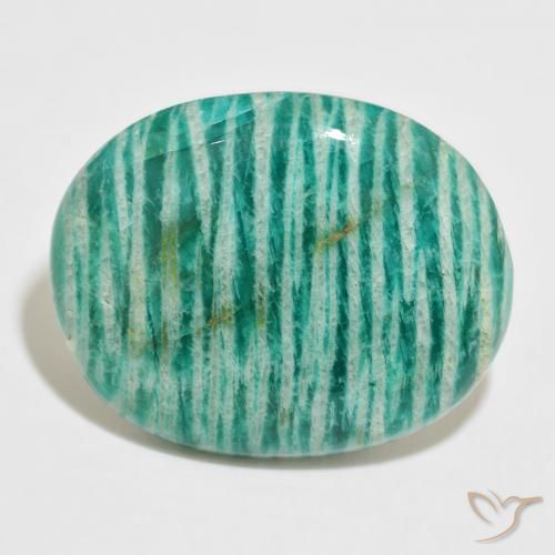 52.88ct Naturale Verde medio Amazzonite, Ovale, Opaco