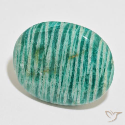 Amazzonite Verde medio naturale da 52.88 ct, Ovale, Opaco