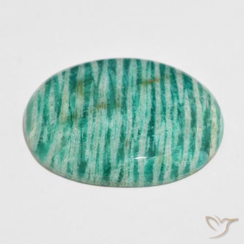 Amazzonite Verde medio naturale da 52.88 ct, Ovale, Opaco