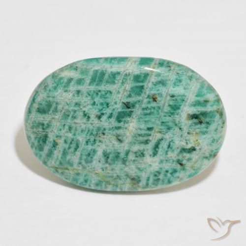 36.60ct Naturale Verde freddo Amazzonite, Ovale, Opaco