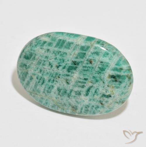 Amazzonite Verde freddo naturale da 36.60 ct, Ovale, Opaco
