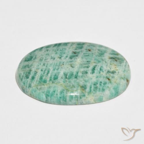 Amazzonite Verde freddo naturale da 36.60 ct, Ovale, Opaco