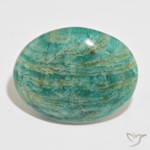 42.32ct Naturale Verde medio Amazzonite, Ovale, Opaco