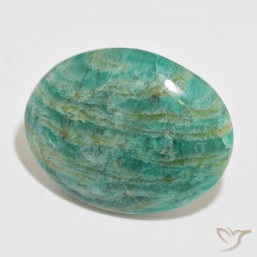 Amazzonite Verde medio naturale da 42.32 ct, Ovale, Opaco