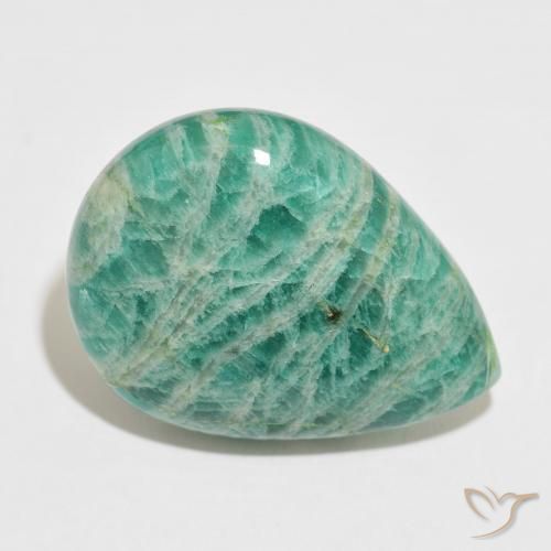 Amazzonite Verde freddo naturale da 37.97 ct, Forma a pera, Opaco