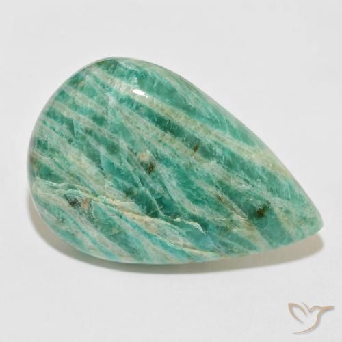 Amazzonite Verde medio naturale da 47.50 ct, Forma a pera, Opaco