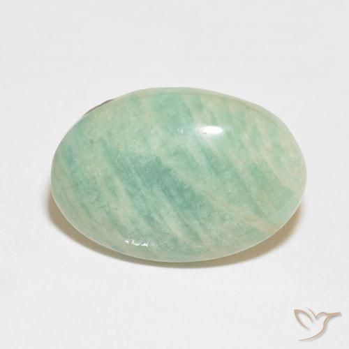 15.06ct Naturale Verde muschio chiaro Amazzonite, Ovale, Opaco
