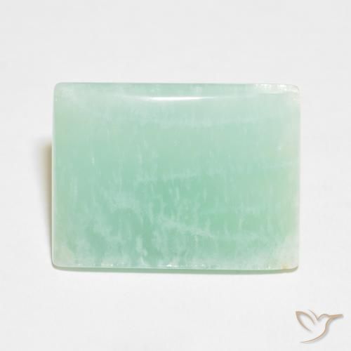 24.80ct Naturale Verde bluastro chiaro Amazzonite, Taglio a baguette, Opaco