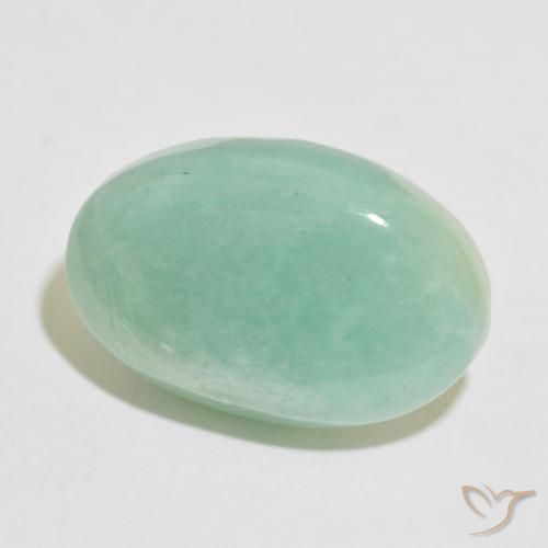 Amazzonite Verde mare chiaro naturale da 25.05 ct, Ovale, Opaco