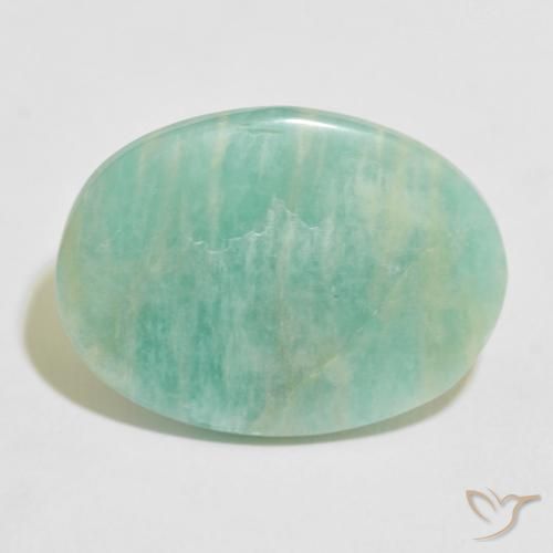 16.29ct Naturale Verde mare chiaro Amazzonite, Ovale, Opaco