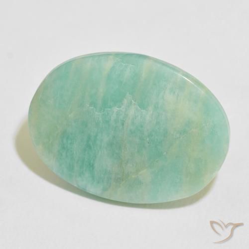 Amazzonite Verde mare chiaro naturale da 16.29 ct, Ovale, Opaco