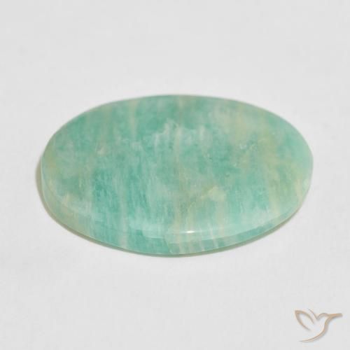 Amazzonite Verde mare chiaro naturale da 16.29 ct, Ovale, Opaco