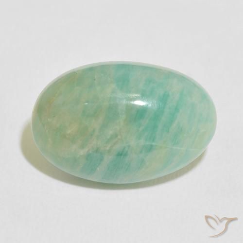 11.34ct Naturale Verde chiaro Amazzonite, Ovale, Opaco