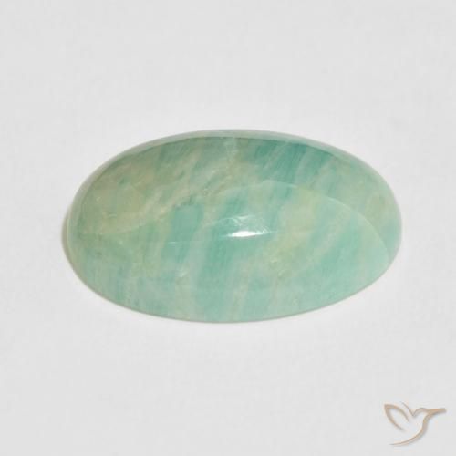Amazzonite Verde chiaro naturale da 11.34 ct, Ovale, Opaco