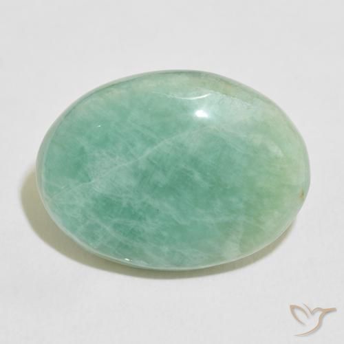15.65ct Naturale Verde mare chiaro Amazzonite, Ovale, Opaco