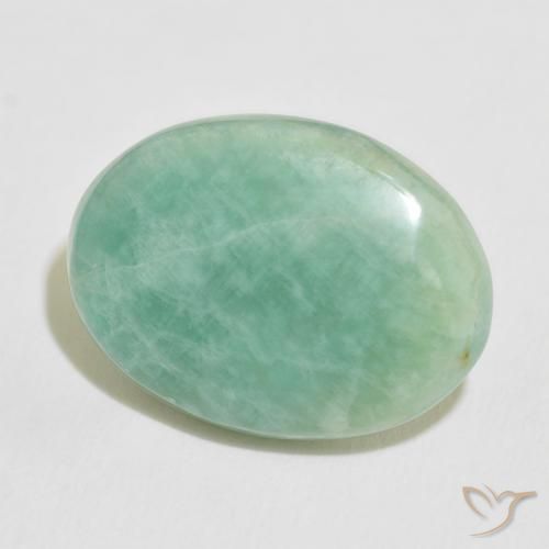 Amazzonite Verde mare chiaro naturale da 15.65 ct, Ovale, Opaco