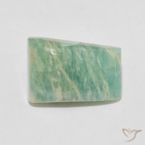 11.71ct Naturale Verde muschio brillante Amazzonite, Taglio a fantasia, Opaco