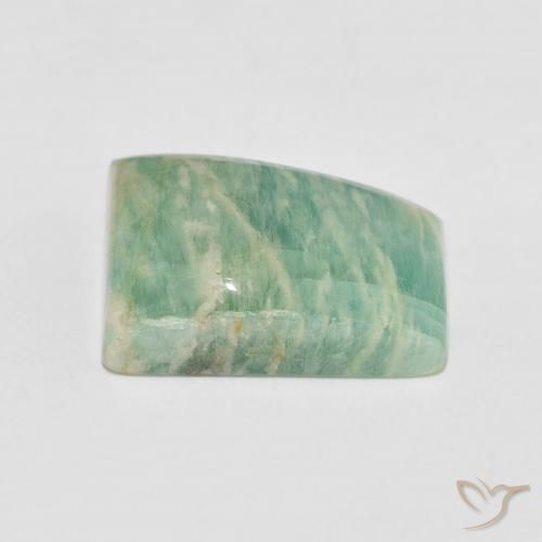 Amazzonite Verde muschio brillante naturale da 11.71 ct, Taglio a fantasia, Opaco