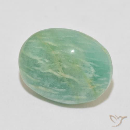 Amazzonite Verde mare chiaro naturale da 16.47 ct, Ovale, Opaco
